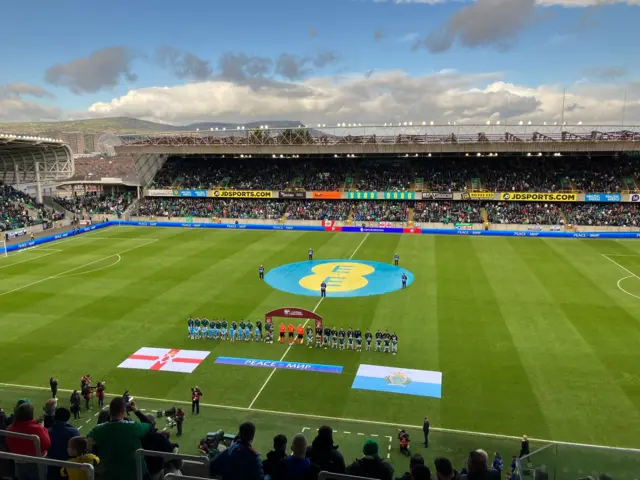 The teams are out at Windsor Park