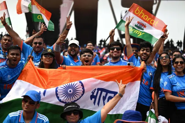 IUndia fans ahead of India v Pakistan at Cricket World Cup 2023