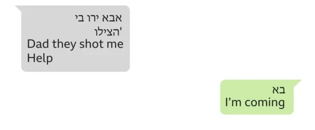 Text messages between Neta Portal and Shimon Portal