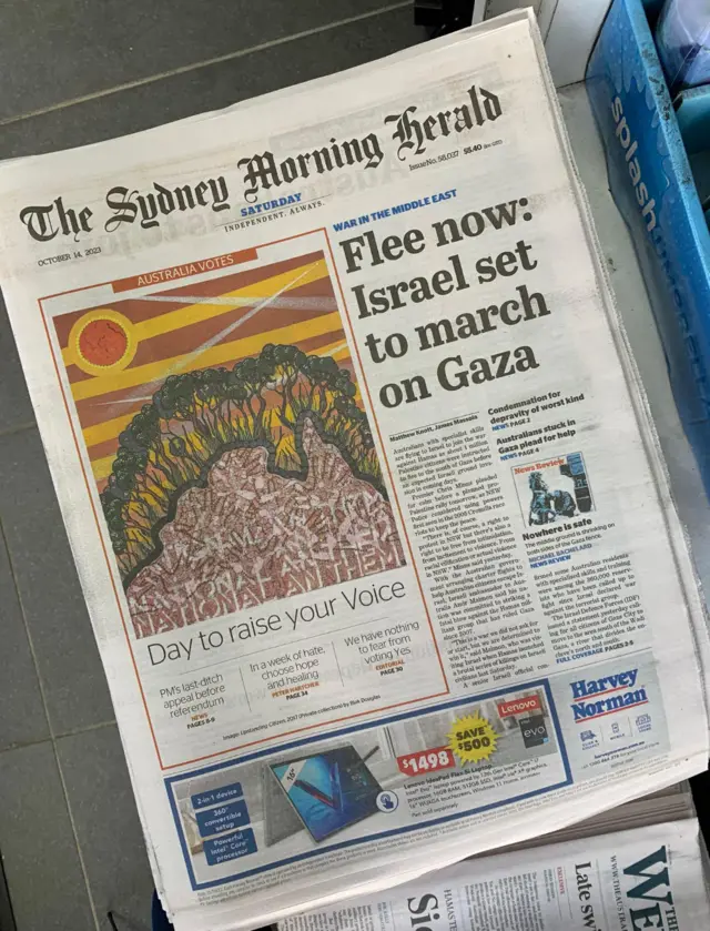 Sydney Morning Herald The Voice front page