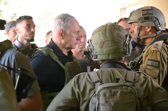 Netanyahu is seen with the Israeli soldiers in the picture that he shared on social media