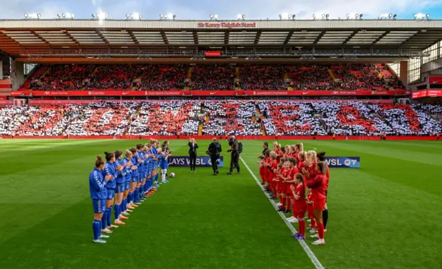 Natasha Dowie receiving a guard of honour for her service for Liverpool FC