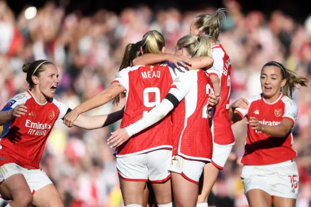 Arsenal celebrate scoring