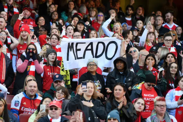 Arsenal fans show their support for Beth Mead