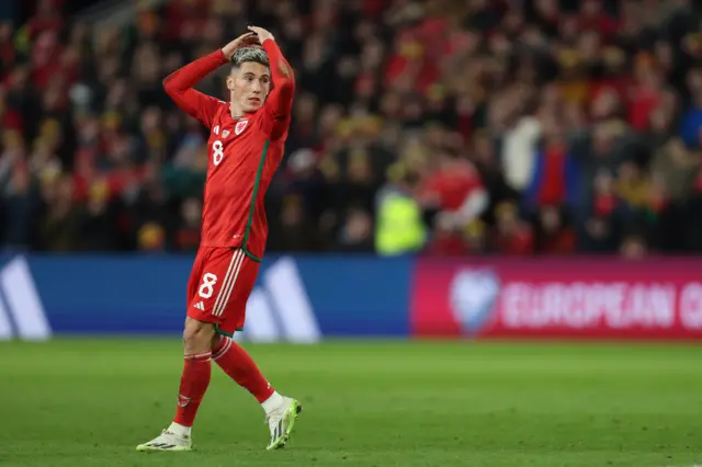 Harry Wilson reacts after his shot is saved