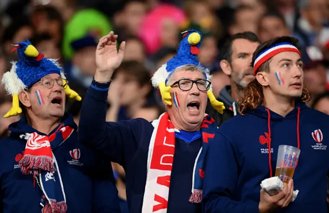 Fans of France enjoy the match atmosphere