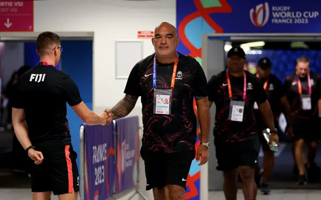 Simon Raiwalui, Head Coach of Fiji arrives at the stadium