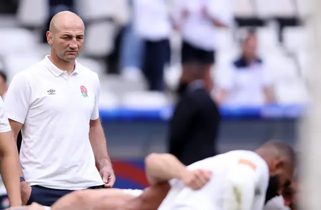 Steve Borthwick, Head Coach of England looks on