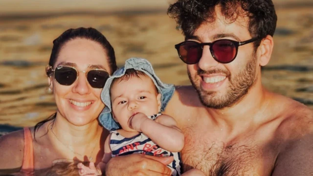 Celine Ben David Nagar pictured with her husband Ido and their baby daughter Ellie.