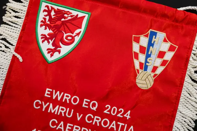 Wales' pennant for the game against Croatia