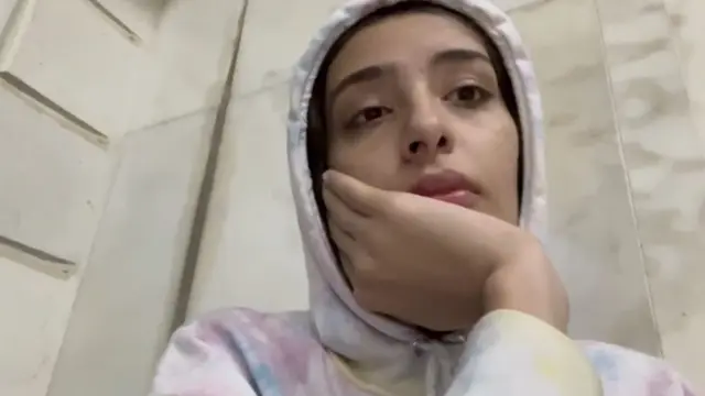 Rahaf pictured while sheltering at the Al-Quds hospital