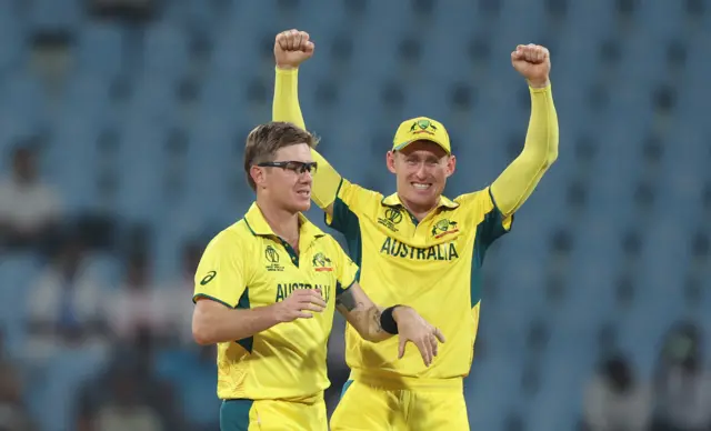 Adam Zampa celebrates the wicket of Theekshana