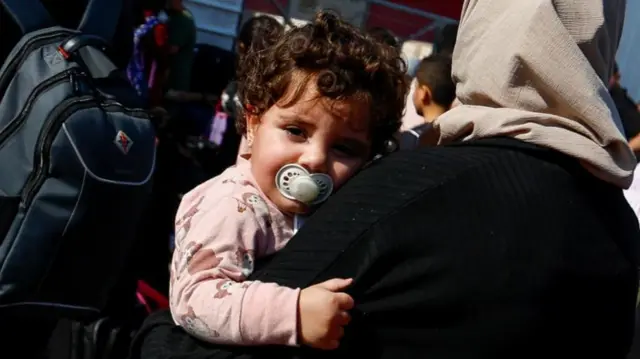 Dual citizenship Palestinians at the Rafah border crossing - 16 October