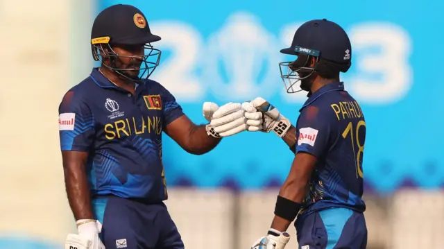 Kusal Perera and Pathum Nissanka punch gloves