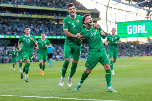 Mikey Johnston celebrates his goal against Gibraltar