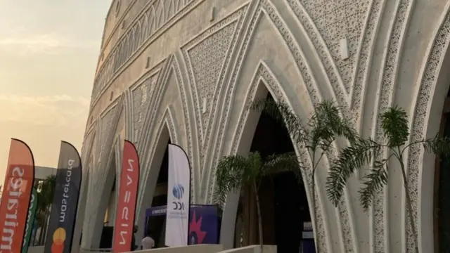 The outside of the stadium in Lucknow