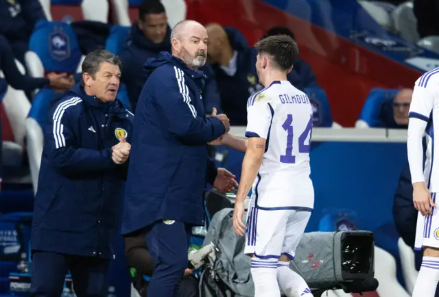 Steve Clarke with Billy Gilmour