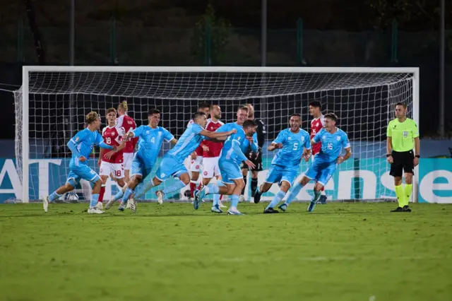 San Marino celebrate scoring