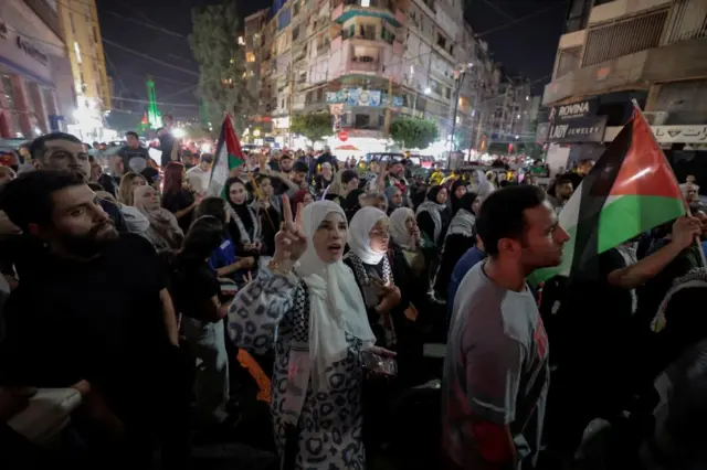 A large crowd of protesters