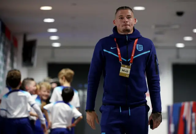 Kalvin Phillips arrives at Wembley.