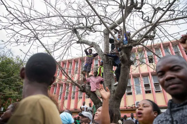 People in downtown Maputo on Tuesday.