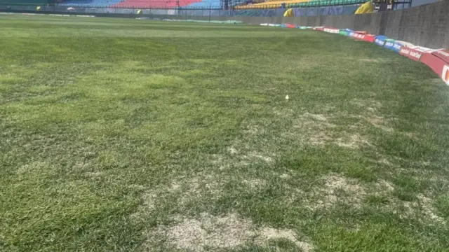 The outfield at the ground in Dharamsala