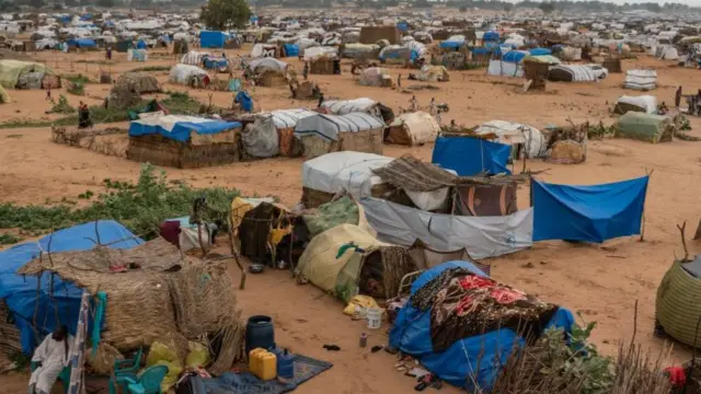 A camp in Adré, Chad, which is home to thousands who have fled Darfur