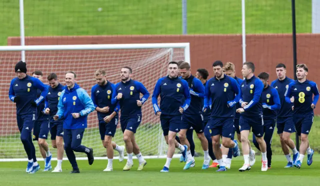 Scotland squad training on Monday morning