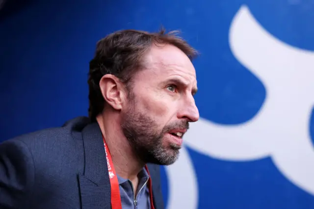 Southgate arrives at Wembley.