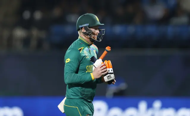 Heinrich Klaasen walks off after being dismissed