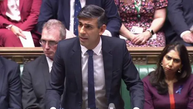 Rishi Sunak in parliament during Prime Minister's Questions