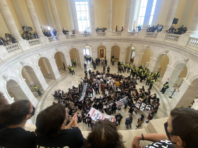 Protest inside US Capitol Complex