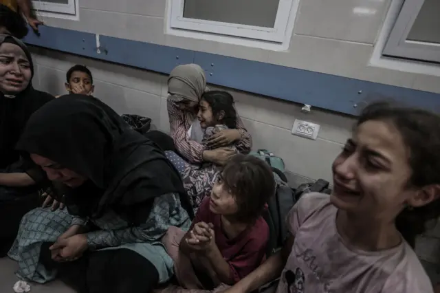 Girls waiting at a hospital for support