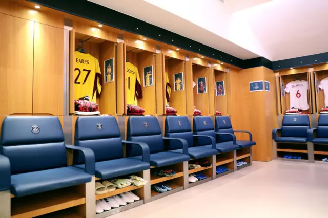 Inside the Parc des Princes dressing room