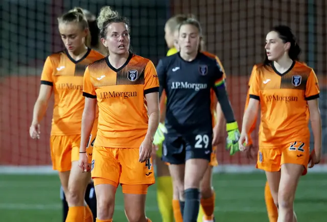 Glasgow City's Hayley Lauder looks shocked against Brann