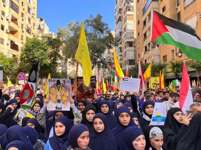 Demonstrators in Beirut