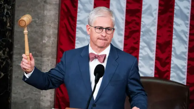 Republican Patrick McHenry with gavel