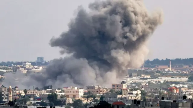 Smoke rises from Gaza amid an Israeli bombardment on Wednesday