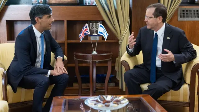 The Prime Minister Rishi Sunak meets the President of Israel Isaac Herzog.