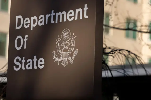 The exterior of the State Department complex is seen on March 14, 2023 in Washington DC.