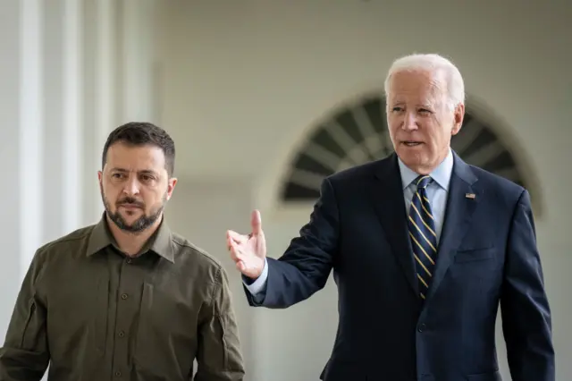 Joe Biden and Volodymyr Zelensky