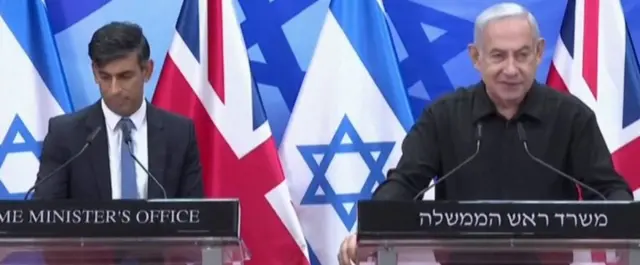 Rishi Sunak and Benjamin Netanyahu make statements