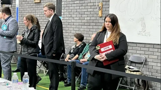 A Labour Party member at the count