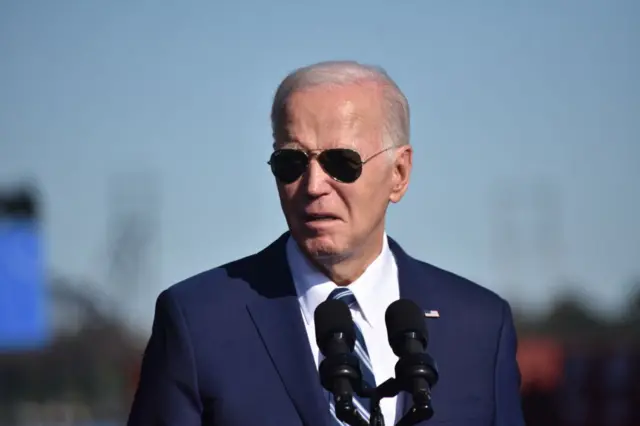 Joe Biden speaking to reporters