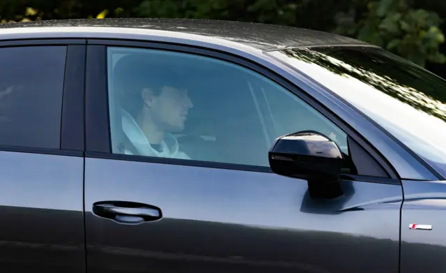 Sam Lammers arrives at Rangers' training centre