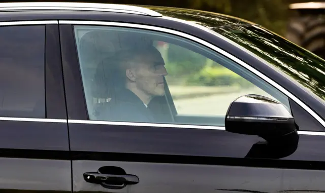 Alex Rae is his car at Rangers' training ground