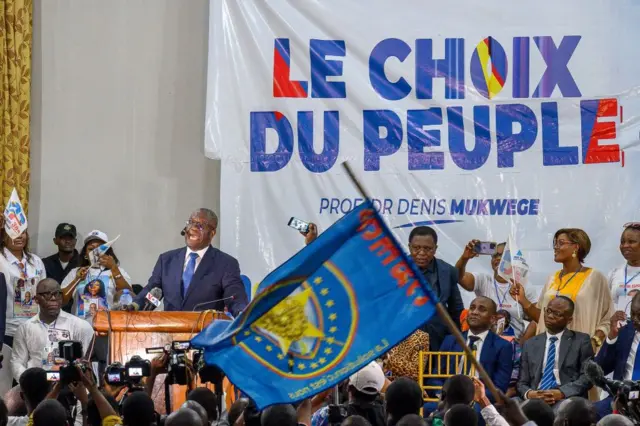 Denis Mukwege on stage.