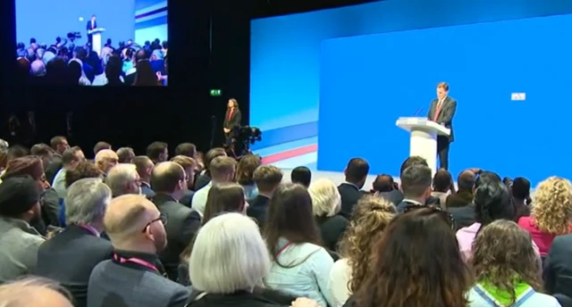 Jeremy Hunt addressing the Conservative Party conference