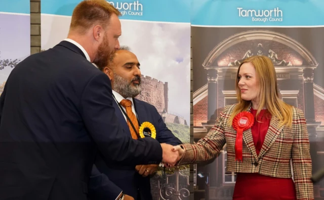 Labour overturned a Tory majority of more than 19,000 in electing Sarah Edwards in Tamworth