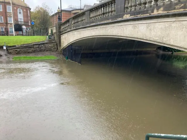 Flooding outside the Stafford Institute, Stafford